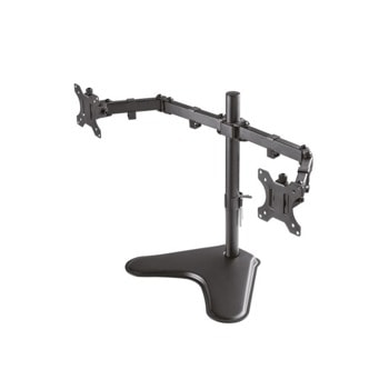 Стойка за монитор NewStar FPMA-D550DDBLACK, за плот, за екрани от 10" до 32", VESA до 100 x 100, макс. тегло до 8кг., регулируема, за 2 бр. монитора, черна | JAR Computers NewStar FPMA-D550DDBLACK