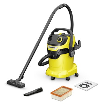 Прахосмукачка Karcher WD 5 V-25/5/22, с торба, 1100W, за сухо и мокро почистване, 25л. контейнер, 5м. кабел, жълта | JAR Computers Karcher WD 5 V-25/5/22