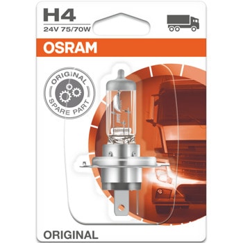 Автомобилна крушка Osram 64196, 75/70W, 1900/1200lm, H4, P43t, халогенна, 1 брой в опаковка | JAR Computers Osram 64196 75/70W 1900/1200lm 64196