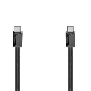 Кабел HAMA 200629, USB-C(м) към USB-C(м), 0.75m, черен | JAR Computers HAMA-200629