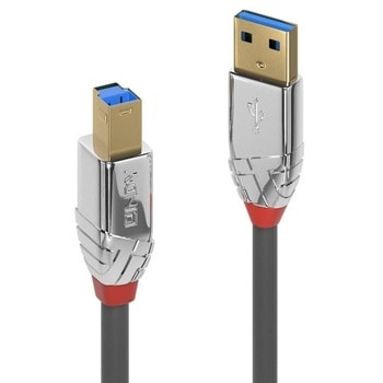 Кабел Lindy LNY-36664, от USB A(м) към USB B(м), 5m, сив | JAR Computers Lindy LNY-36664