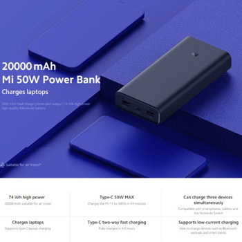 Xiaomi 20000mAh 50W Fast Charge Black EU