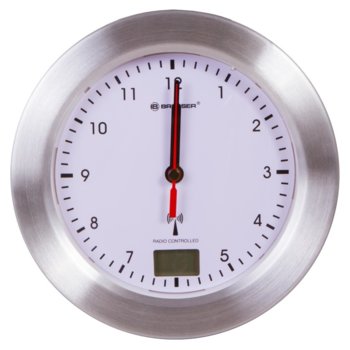 Часовник Bresser MyTime Bath, механичен/цифров, термометър, cтенен, непромокаем, бял image