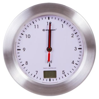 Часовник Bresser MyTime Bath, механичен/цифров, термометър, cтенен, непромокаем, бял | JAR Computers Непромокаем стенен часовник Bresser MyTime Bath