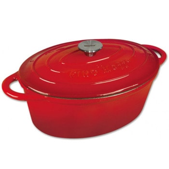 Тенджера Kinghoff KH 1530, вместимост 4.5 литра, 30 см диаметър, чугун, емайлирана, капак, червена | JAR Computers Kinghoff KH 1530