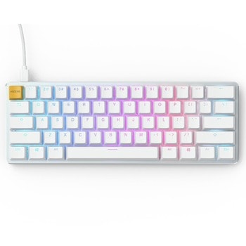 Клавиатура Glorious Whit Ice GMMK RGB Compact (GATA-1340), гейминг, механична, кафяви Gateron суичове, бяла, USB image