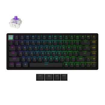 Клавиатура Keychron K2 HE Standard Version, жична/безжична, механична, Gateron Double-Rail Magnetic Nebula суичове, гейминг, RGB подсветка, черна, USB, Bluetooth | JAR Computers Keychron K2 HE Standard Version Wireless K2H-J1