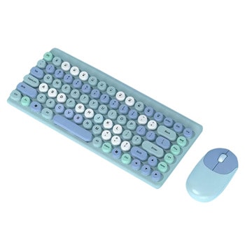 Комплект клавиатура и мишка QW02, безжични, 1200dpi, USB, сини | JAR Computers Комплект клавиатура и мишка QW02 6160