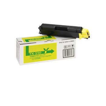 Тонер касета Kyocera TK-590Y, YELLOW - P№ 1T02KVANL0 - Заб.: 5000k | JAR Computers КАСЕТА ЗА KYOCERA TK-590Y, жълта
