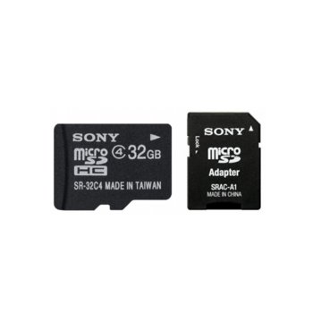 32GB microSD + microSD Adapter, Sony, class 4