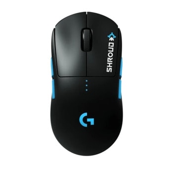 Мишка Logitech G PRO Wireless SHROUD Edition, гейминг, безжична(2.4GHz), оптична (16 000dpi), 8 програмируеми бутона, USB, черна | JAR Computers Logitech G Pro Wireless Mouse