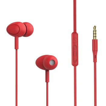 Слушалки Tellur Gamma Red, Jack 3.5mm, микрофон, тип "тапи", червени | JAR Computers Tellur Gamma Red TLL162301