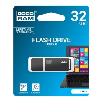 Памет 32GB USB Flash Drive Goodram UMO 2, USB 2.0, сив | JAR Computers Goodram 32GB USB 2.0 GRAPHITE