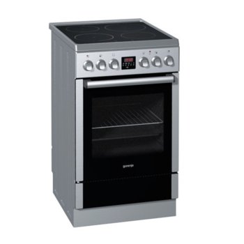 Готварска печка с плот Gorenje EI 57337 AX, 10500 W, 4 нагревателни зони, обем на фурната 59 л. Есо Емайл, инокс | JAR Computers Gorenje EI 57337 AX