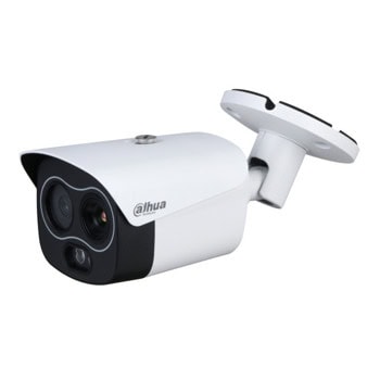 IP камера Dahua TPC-BF1241-B3F4-DW-S8, насочена "bullet" камера, термален сензор, 4Mpix(2336x1752@25fps), H.265/H.264/H.264H/MJEPG, IR осветеност (до 30 метра), IP67, PoE, microSD слот до 256GB | JAR Computers Dahua TPC-BF1241-B3F4-DW-S8