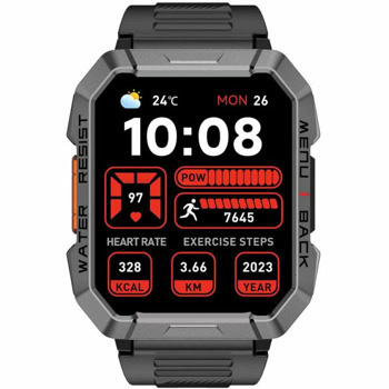 Смарт часовник Blackview W60, 2.01" (5.10cm) LCD Tempered Glass дисплей, Bluetooth, мониторинг на съня, измерване на SpO2, следене на сърдечен ритъм, IP68 водоустойчивост, до 30 дни време на работа, режими за спорт, черен | JAR Computers Blackview W60 BVW60-B