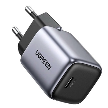 Зарядно Ugreen CD319 (90666), от контакт към 1x USB-C(ж), 5V/3A, черно, 30W, PD3.0, QC4 | JAR Computers Зарядно Ugreen CD319 (90666) 30W черно