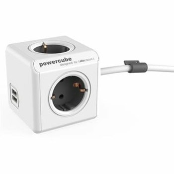 Разклонител DesignNest PowerCube Extended 1407, 4 гнезда, тип "куб", 1x USB-C/1x USB-A, 3m кабел, бял | JAR Computers DesignNest PowerCube Extended 1407 1407-DEEUPC