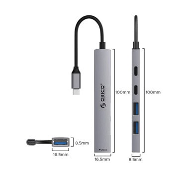 USB хъб Orico YSB4-U2-GY-BP