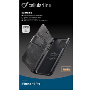 Cellular Line Book Supreme за iPhone 11 Pro, Черен