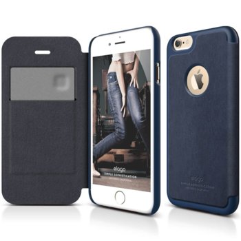 Elago S6 Leather Flip Apple Cut Case