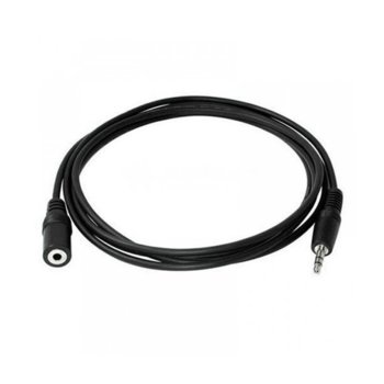 Аудио кабел, Jack(м) 3.5mm към Jack(ж) 3.5mm, 3м, черен | JAR Computers Jack(м) 3.5mm към Jack(ж) 3.5mm 3м