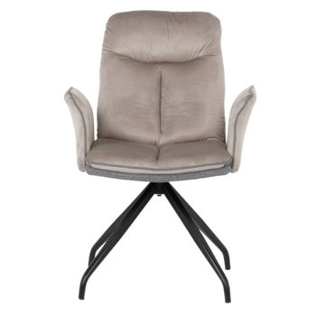 Трапезен стол Carmen MARLOW, до 120kg., дамаска, прахово боядисана метална база, мишо сив | JAR Computers Carmen MARLOW - мишо сив 3532336_2