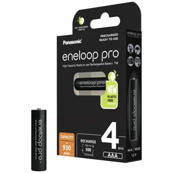 Акумулаторна батерия Panasonic Eneloop PRO, AAA, R03, 1.2V, 930mAh, NiMH, 4бр | JAR Computers Panasonic Eneloop PRO BK-4HCDE/4BE