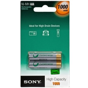 Акумулаторни батерии Sony NHAAAB2F, AAA, 1.2V, 1000mAh, 2бр. | JAR Computers Sony NHAAAB2F Rechargeable 2*1000