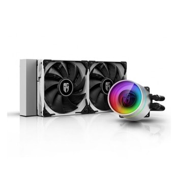Водно охлаждане DeepCool Castle 240EX White, съвместимост със сокети LGA 20XX/1200/1151/1151/1150/1155/1366 & AMD TRX4/TR4/AM4/AM3+/AM3/AM2+/AM2/FM2+/FM2/FM1 | JAR Computers DeepCool Castle 240EX White DP-GS-H12W-CSL240EXW
