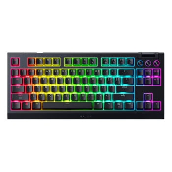 Клавиатура Razer BlackWidow V4 Tenkeyless HyperSpeed, безжична, механична, Razer Orange Gen-3 суичове, гейминг, RGB подсветка, N-Key Rollover, черна, USB, Bluetooth | JAR Computers Razer BlackWidow V4 RZ03-05480100-R3M1