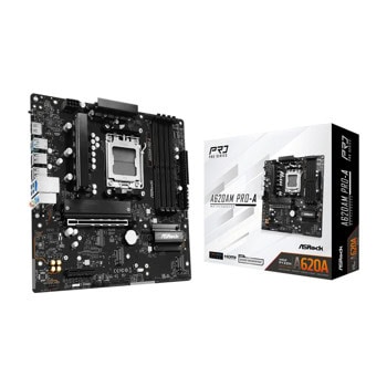 Дънна платка ASRock A620AM PRO-A, A620A, AM5, DDR5, PCI-E 4.0 (HDMI), 2x SATA3 6.0 Gb/s, 3x M.2 slots, 1x USB 3.2 Gen1 Type-C, 3x USB 3.2 Gen1 Type-A, 2.5GbE LAN, Micro ATX | JAR Computers ASRock A620AM PRO-A
