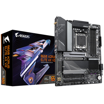 Дънна платка Gigabyte B650 Aorus Elite AX V2, B650, AM5, DDR5, PCI-E 4.0 (HDMI&DP), 3x M.2, 4x SATA 6Gb/s, 1x USB Type-C, 2x USB 3.2 Gen 2 Type-A, 2.5GbE LAN, Wi-Fi 6E, Bluetooth 5.3, ATX | JAR Computers Gigabyte B650 AORUS ELITE AX V2