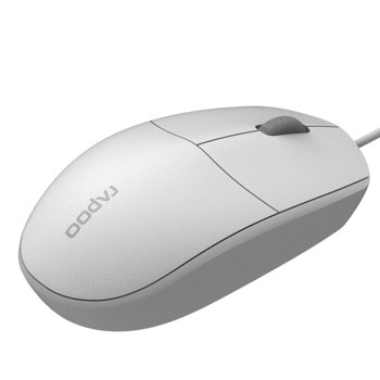 Мишка Rapoo N100 (18102), оптична (1600 dpi), 3 бутона, USB, бяла | JAR Computers RAPOO-18102