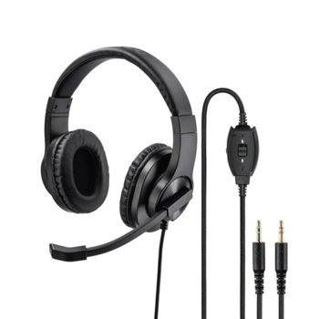 Слушалки Hama HS-P300, микрофон, 2x 3.5мм жак, черни | JAR Computers HAMA HS-P300