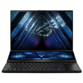 Лаптоп Asus ROG Zephyrus Duo 16 GX650PY-NM010X (90NR0BI1-M000L0), шестнадесетядрен AMD Ryzen 9 7945HX 2.5/5.4GHz, 16" (40.64cm) WQXGA Anti-Glare дисплей & GF RTX 4090 16GB, (HDMI), 32GB DDR5, 2TB SSD NVMe, 2x USB 3.2 Gen 2, Windows 11 Pro, 2.67kg | JAR Computers Asus ROG Zephyrus Duo 16 90NR0BI1-M000L0