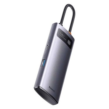 USB Хъб Baseus Metal Gleam Series 4-in-1 Hub, 4 порта, от USB Type-C към 4x USB 3.0 Type-A, тъмносив | JAR Computers Baseus Metal Gleam Series 4-in-1 Hub WKWG070013