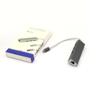 USB-C адаптер към USB 3.0 и 1хGigabit Lan