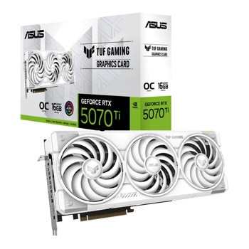 Видео карта Nvidia GF 5070 Ti, 16GB, ASUS TUF Gaming White, OC, PCI-E 5.0, GDDR7, 256-bit, DisplayPort, HDMI | JAR Computers ASUS TUF-RTX5070TI-O16G-WH-GAM