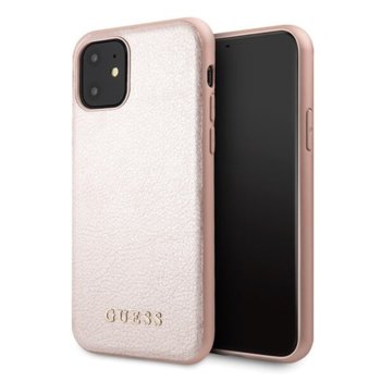 Guess Iridescent Leather iPhone 11 pink