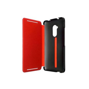 HTC One Max Flip Case (черен-червен)