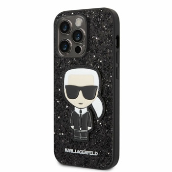 Glitter Flakes Ikonik за iPhone 14 Pro черен