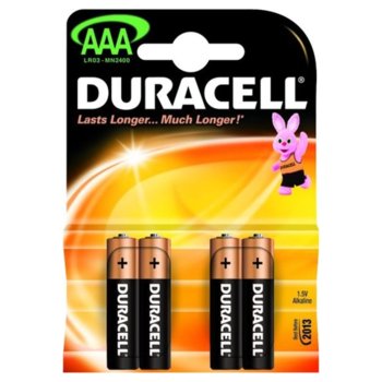 Батерии алкални Duracell, 1.5V, 4 бр.