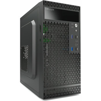 Кутия Delux J602, ATX/microATX/Mini-ITX, 2x USB 3.0, черна, без захранване | JAR Computers Delux J602