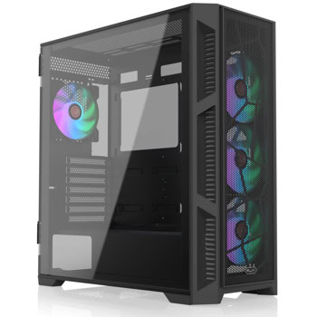 Кутия Raijintek PONOS ULTRA MS4, EATX/ATX/mATX/Mini-ITX, 1x USB Type-C, 2x USB 3.0, 4x ARGB 120mm вентилатора, с прозорец, черна, без захранване | JAR Computers Raijintek PONOS ULTRA MS4 0R20B00226