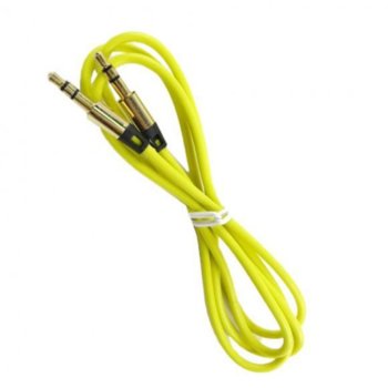 Кабел Royal CABLE-404/1 Yellow, от 1x AUX(м) към 1x AUX(м), 1m, жълт, позлатени конектори | JAR Computers Royal CABLE-404/1 Yellow 21012002