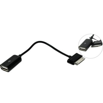 Кабел VCom CU277, USB OTG Samsung(м) към USB A(ж), 0.15m | JAR Computers VCom CU277 OTG Samsung M / USB AF Black 0.15m