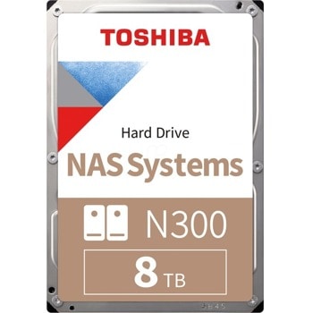Твърд диск 8TB Toshiba N300 NAS, SATA 6Gb/s, 7200 rpm, 256MB, 3.5" (8.89cm) | JAR Computers Toshiba 8TB 256MB N300 NAS HDWG180UZSVA