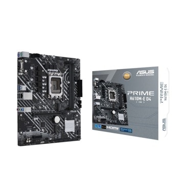 Дънна платка ASUS PRIME H610M E D4, H610, DDR4, PCI-E 4.0, (DP&D-Sub&HDMI), 4x SATA 6Gb/s, 2x M.2, x USB 3.2 Gen 1 Type-A, Micro ATX | JAR Computers ASUS PRIME H610M-E D4 90MB19N0-M0EAY0