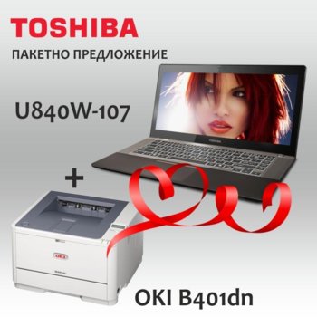 14.4 Toshiba Satellite U840W-107 Oki B401dn bundle